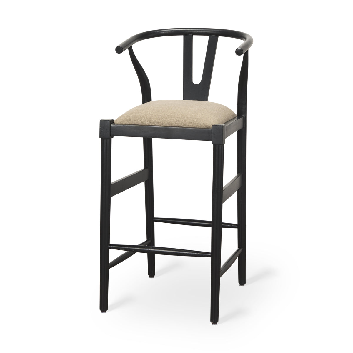 Trixie II Wood Bar Stool with Upholstered Seat-Bar Stools-DECOROLALA