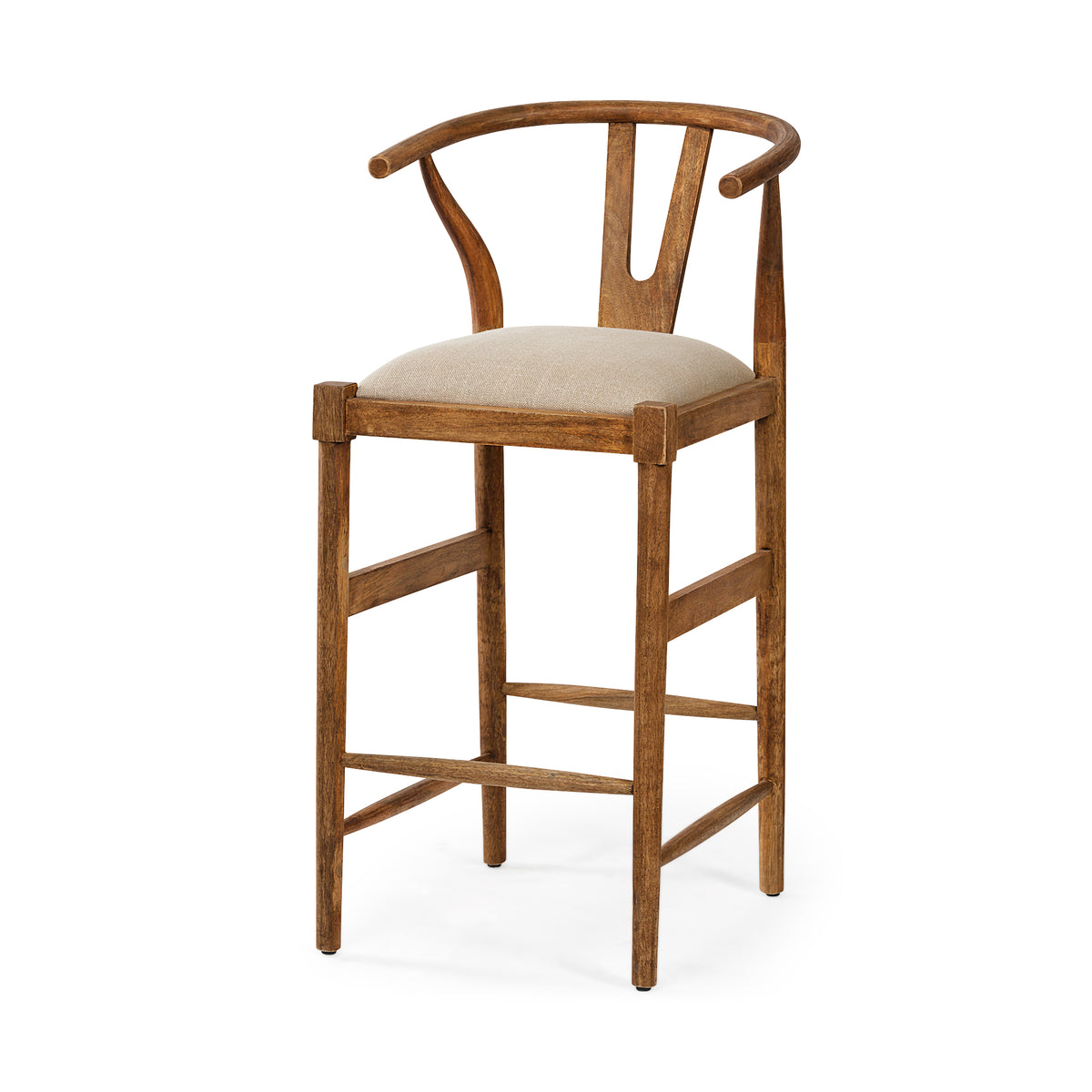 Trixie II Wood Bar Stool with Upholstered Seat-Bar Stools-DECOROLALA