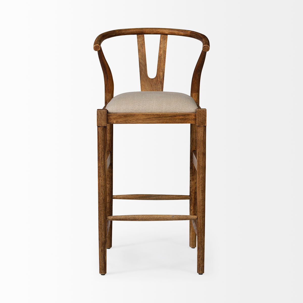 Trixie II Wood Bar Stool with Upholstered Seat-Bar Stools-DECOROLALA