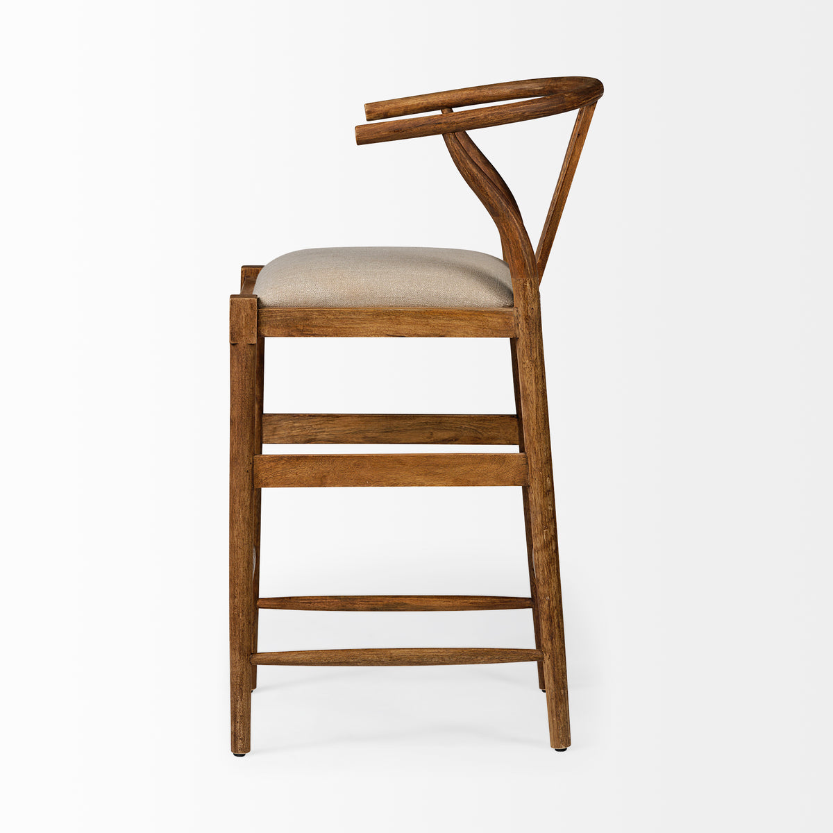 Trixie II Wood Bar Stool with Upholstered Seat-Bar Stools-DECOROLALA