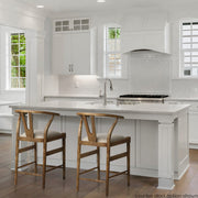 Trixie II Wood Bar Stool with Upholstered Seat-Bar Stools-DECOROLALA
