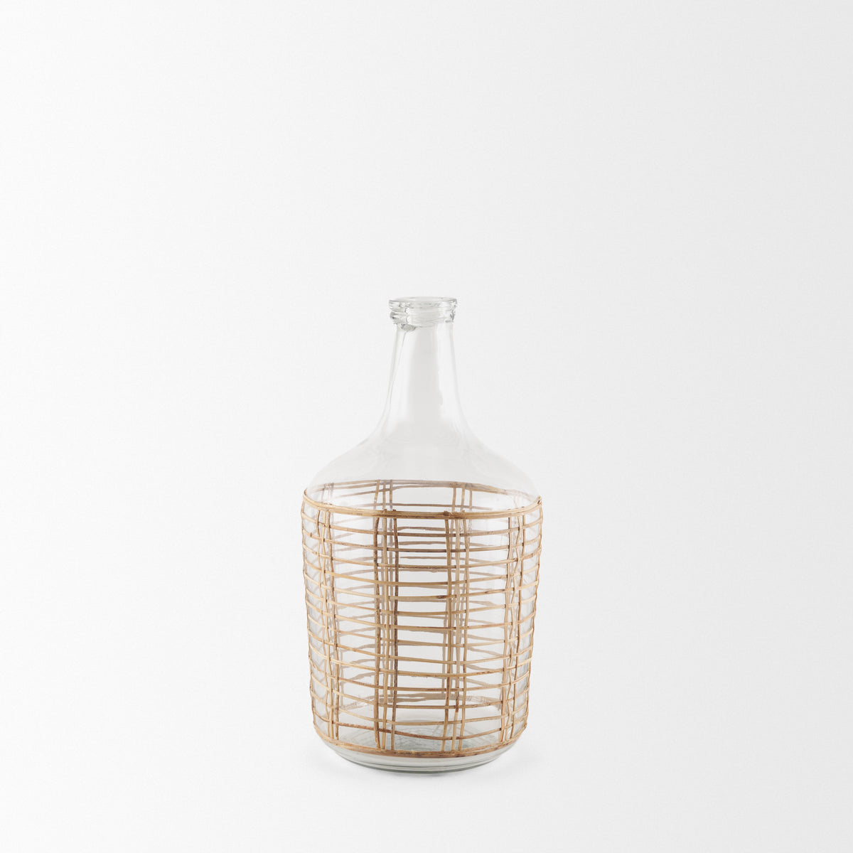 Troian Decorative Bottle - Rattan Wrapped Glass-Decorative Bottles-DECOROLALA