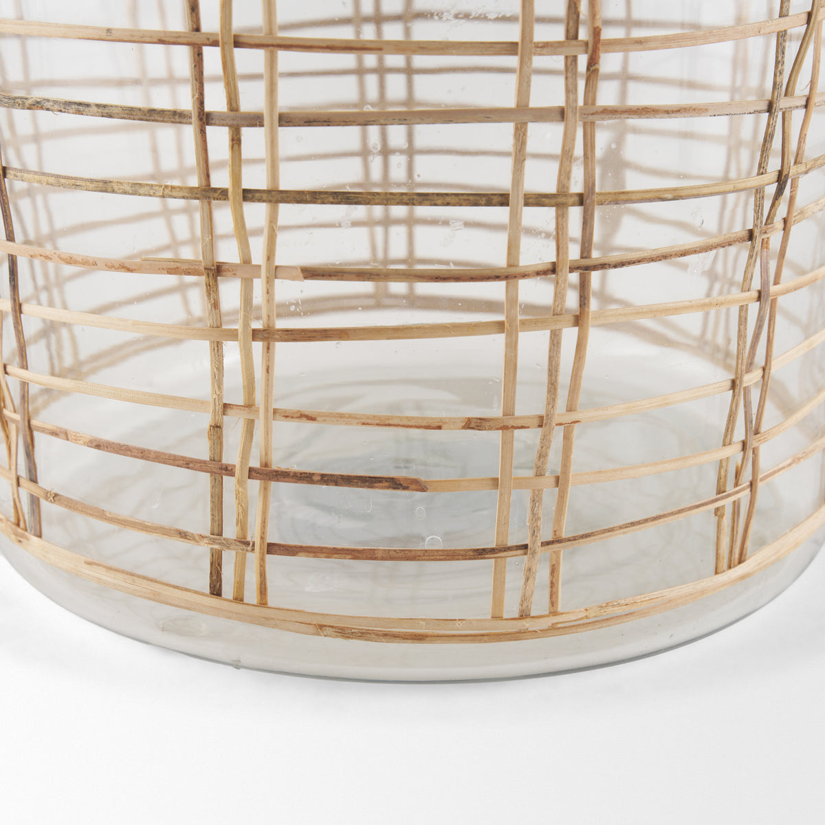 Troian Large Rattan Wrapped Glass Bottle-Decorative Bottles-DECOROLALA