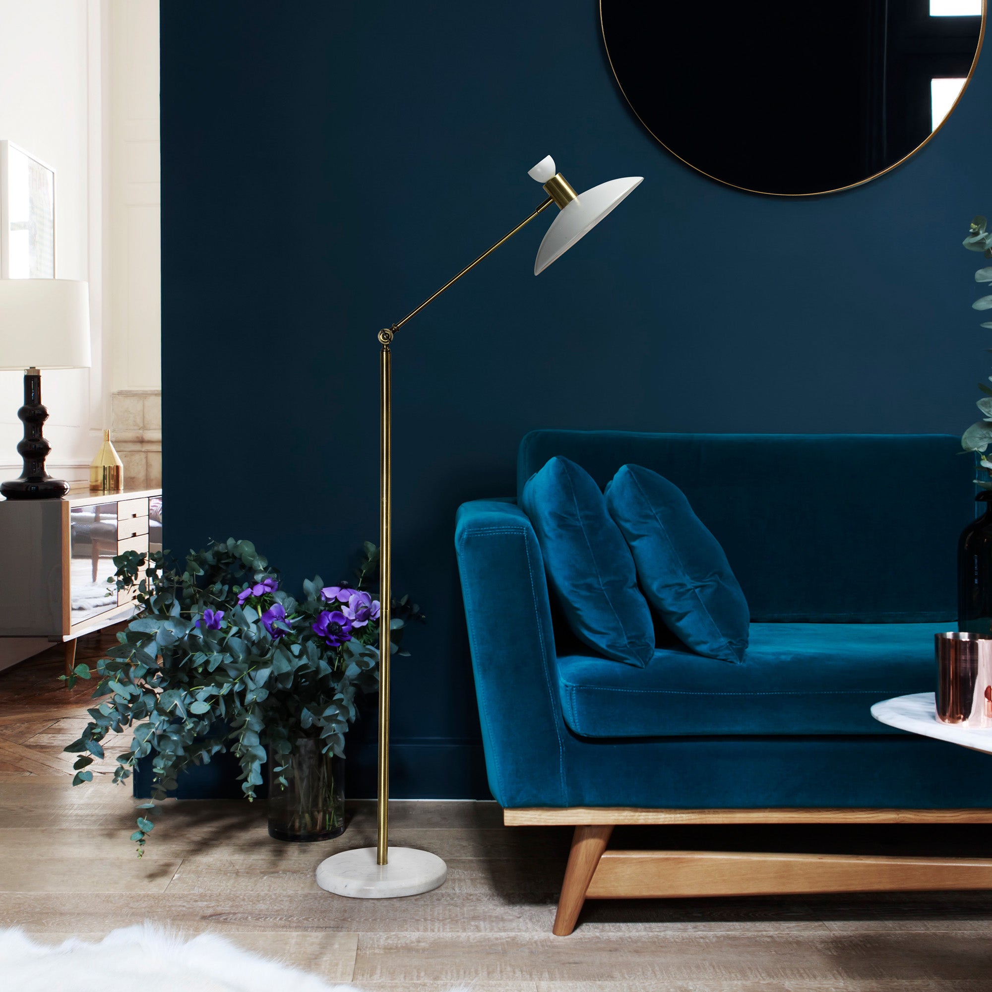 Troilus 55-72" Floor Lamp, Brass-Floor Lamp-DECOROLALA