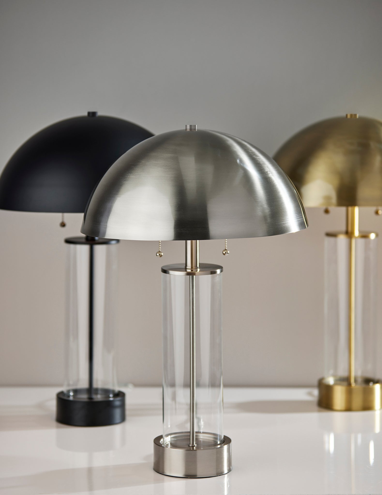 Troy Table Lamp 25" Dome Antique Brass-Lighting-DECOROLALA