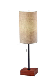 Trudy 26.75" Table Lamp - Walnut Base Beige Shade-Lighting-DECOROLALA