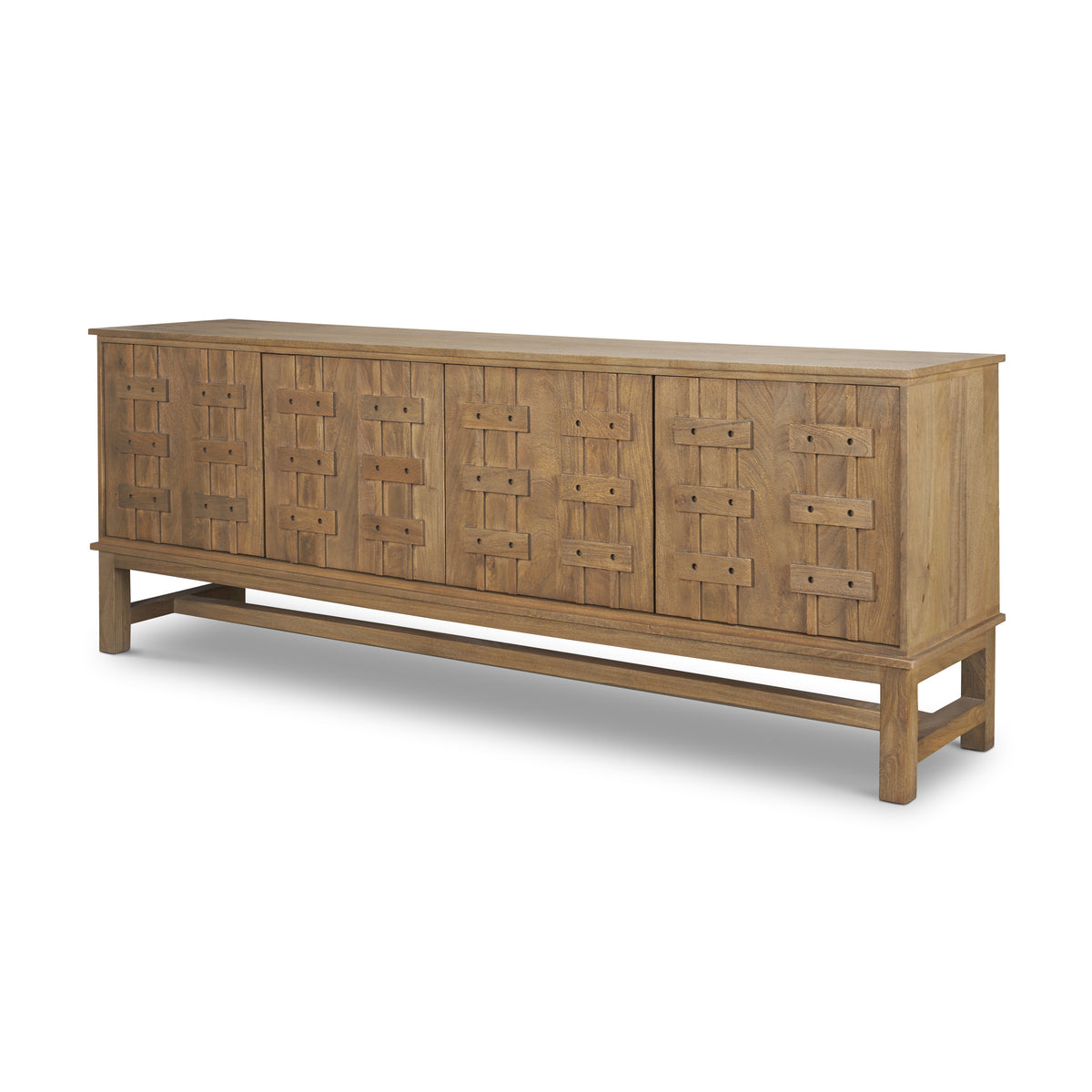 Truss 4-Door Closed Sideboard - Dark Wood-Sideboards & Buffets-DECOROLALA
