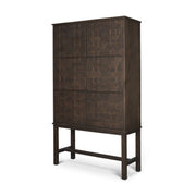 Truss Dark Wood 6 Door Tall Cabinet-Cabinets-DECOROLALA