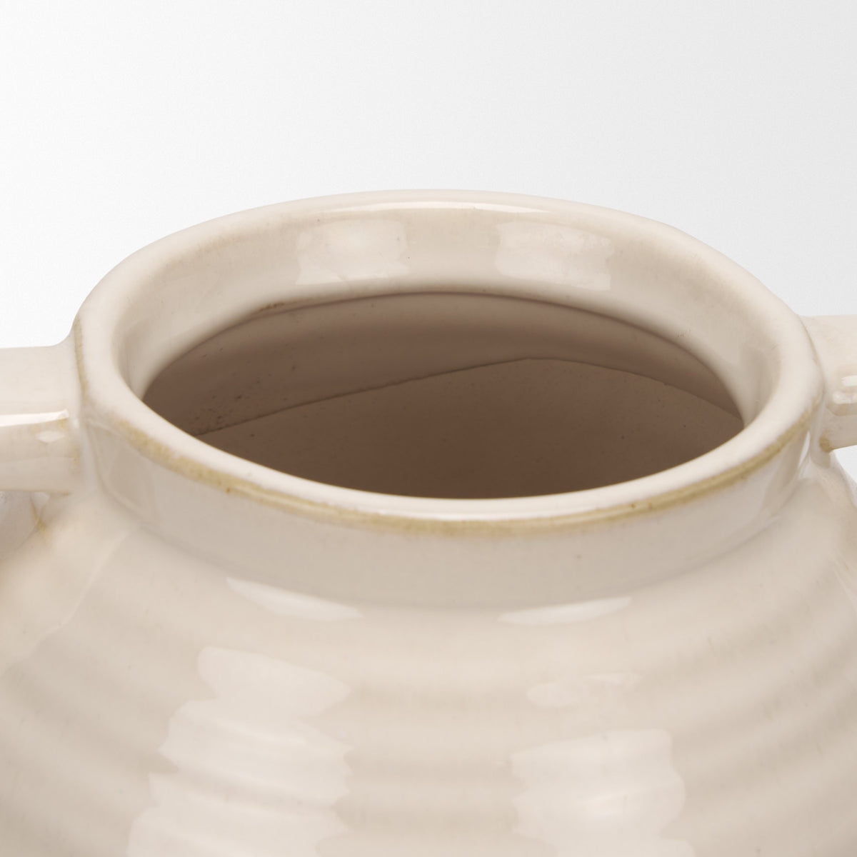 Tryna Small Beige w/ Matte Brown Ceramic Vase-Vase-DECOROLALA
