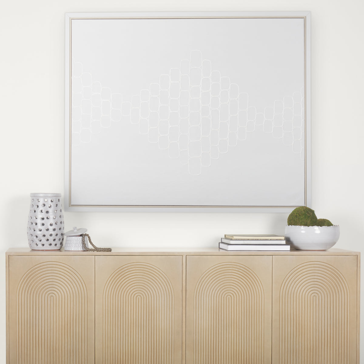Tucker 4-Door Sideboard - Light Grey Wash Wood-Sideboards & Buffets-DECOROLALA