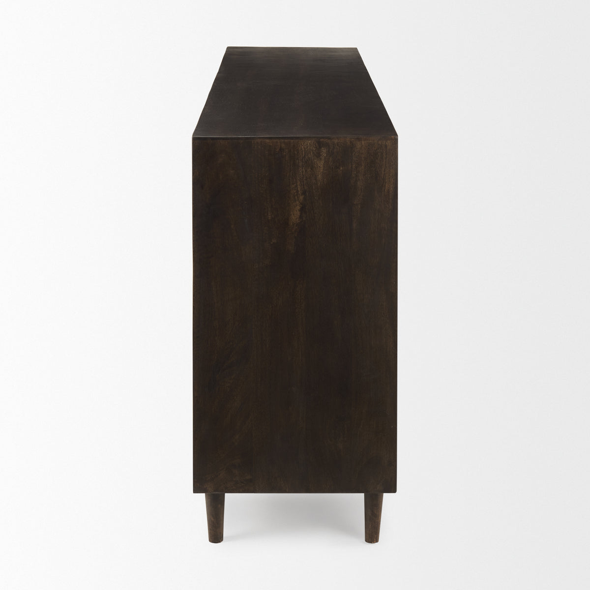 Tucker Light Brown Wood w/ Carved Arch Pattern 4 Door Sideboard-Sideboards & Buffets-DECOROLALA