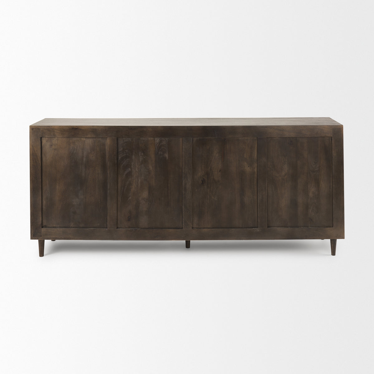 Tucker Light Brown Wood w/ Carved Arch Pattern 4 Door Sideboard-Sideboards & Buffets-DECOROLALA