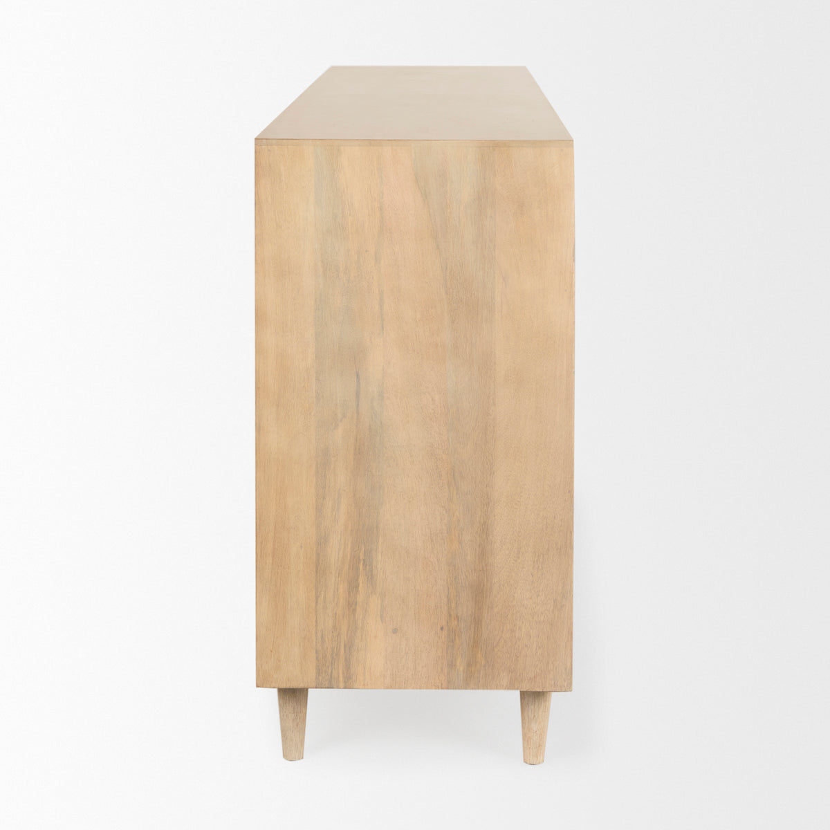 Tucker Light Brown Wood w/ Carved Arch Pattern 4 Door Sideboard-Sideboards & Buffets-DECOROLALA