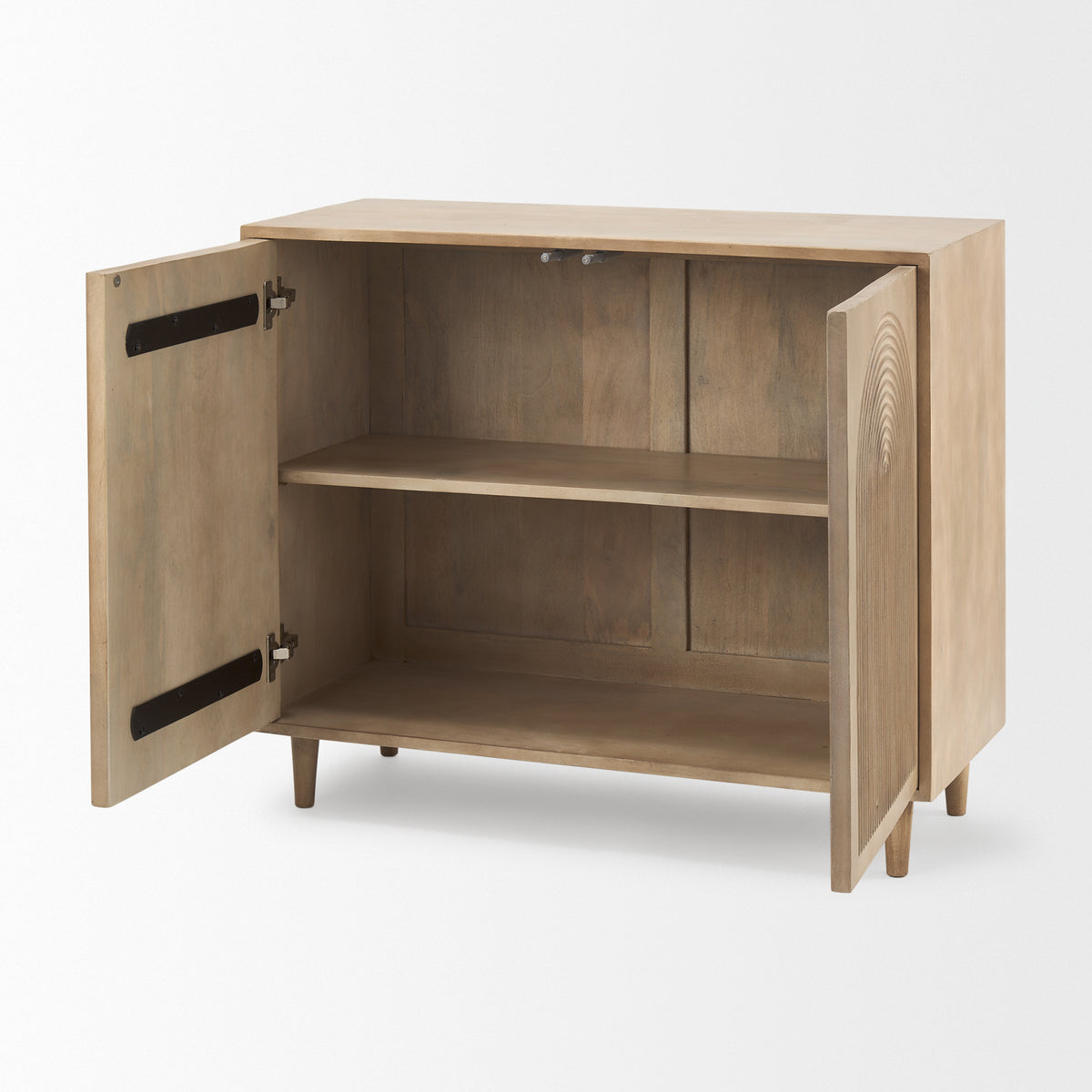Tucker Wood 2 Door Accent Cabinet - Carved Arch Pattern-Accent Cabinets & Chests-DECOROLALA