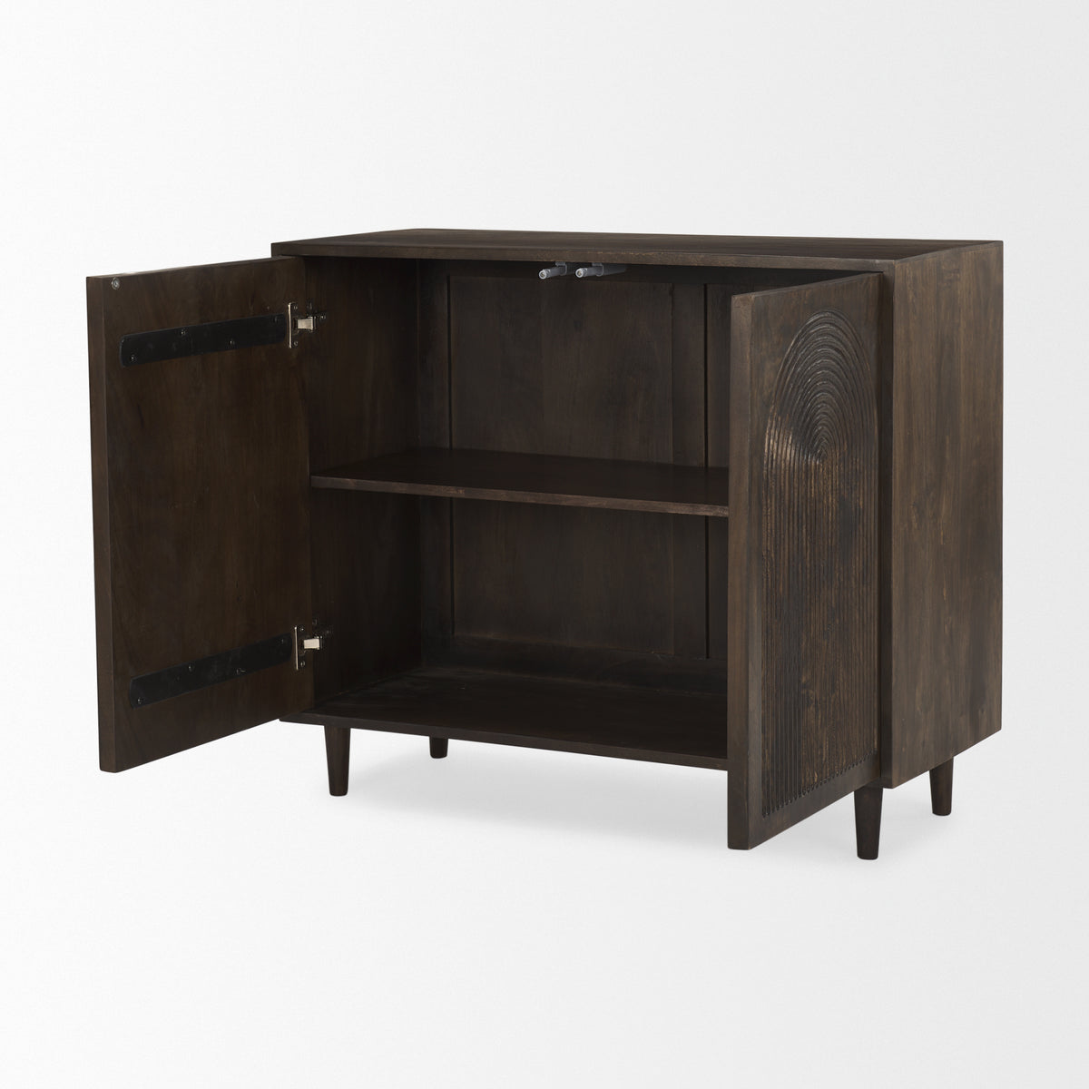 Tucker Wood 2 Door Accent Cabinet - Carved Arch Pattern-Accent Cabinets & Chests-DECOROLALA
