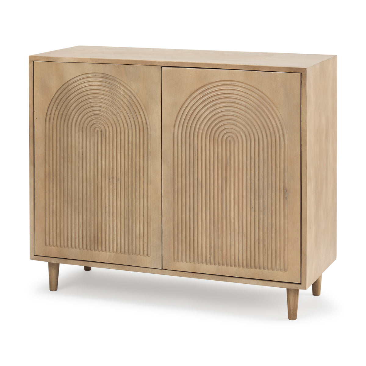 Tucker Wood 2 Door Accent Cabinet - Carved Arch Pattern-Accent Cabinets & Chests-DECOROLALA
