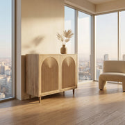 Tucker Wood 2 Door Accent Cabinet - Carved Arch Pattern-Accent Cabinets & Chests-DECOROLALA