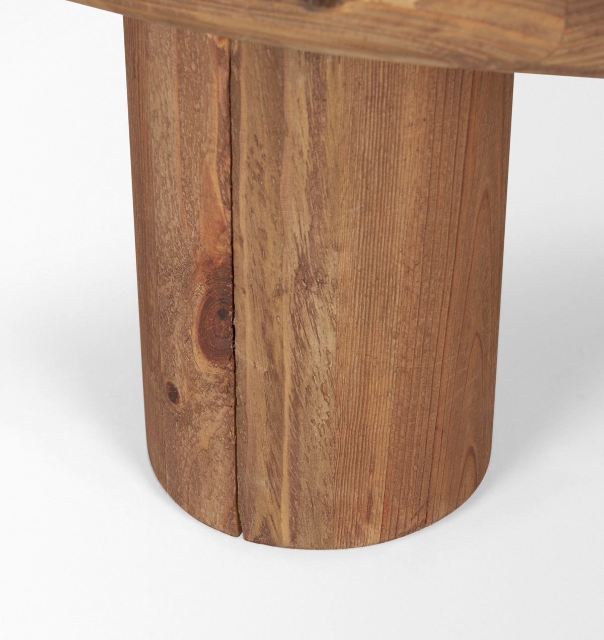 Tucson Natural Wood w/ Round Black Oak Top Coffee Table-Coffee Tables-DECOROLALA