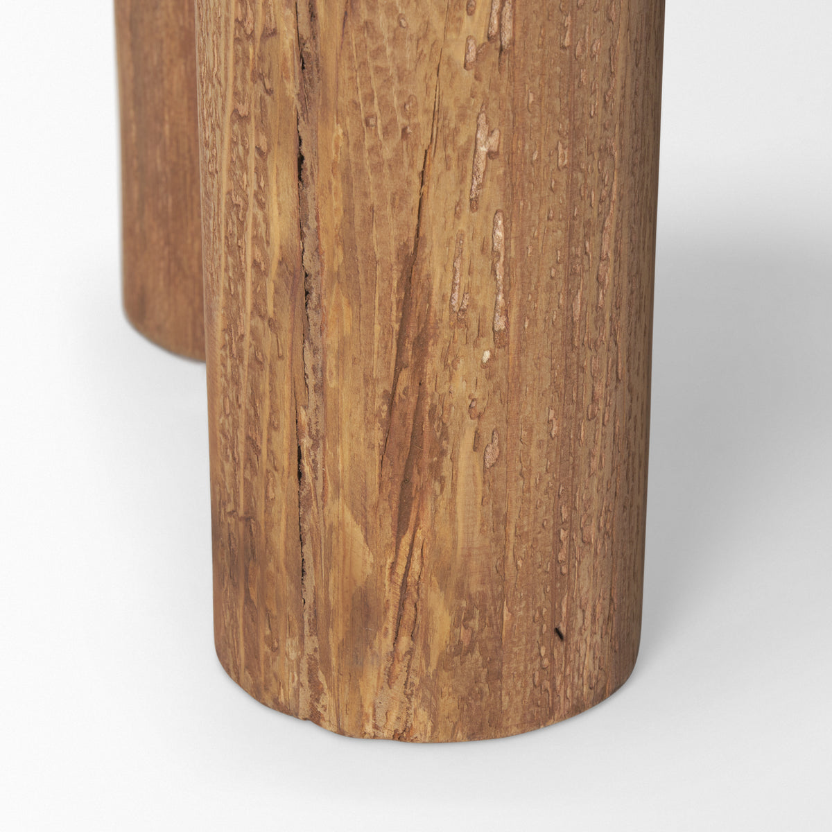 Tucson Natural Wood w/ Round Black Oak Top Side Table-End and Side Tables-DECOROLALA