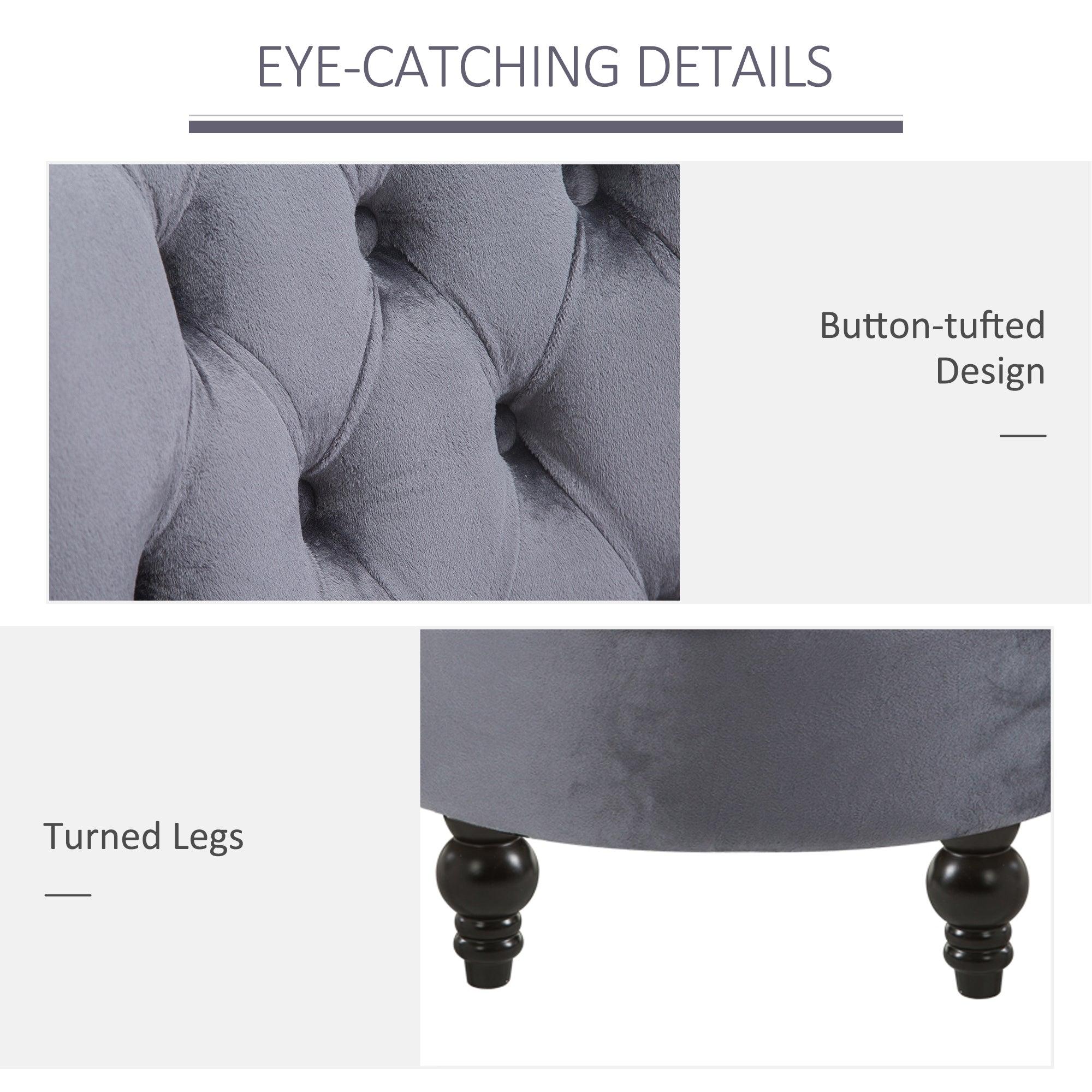 Tufted High Back Velvet Accent Chair - Ash Grey-DECOROLALA