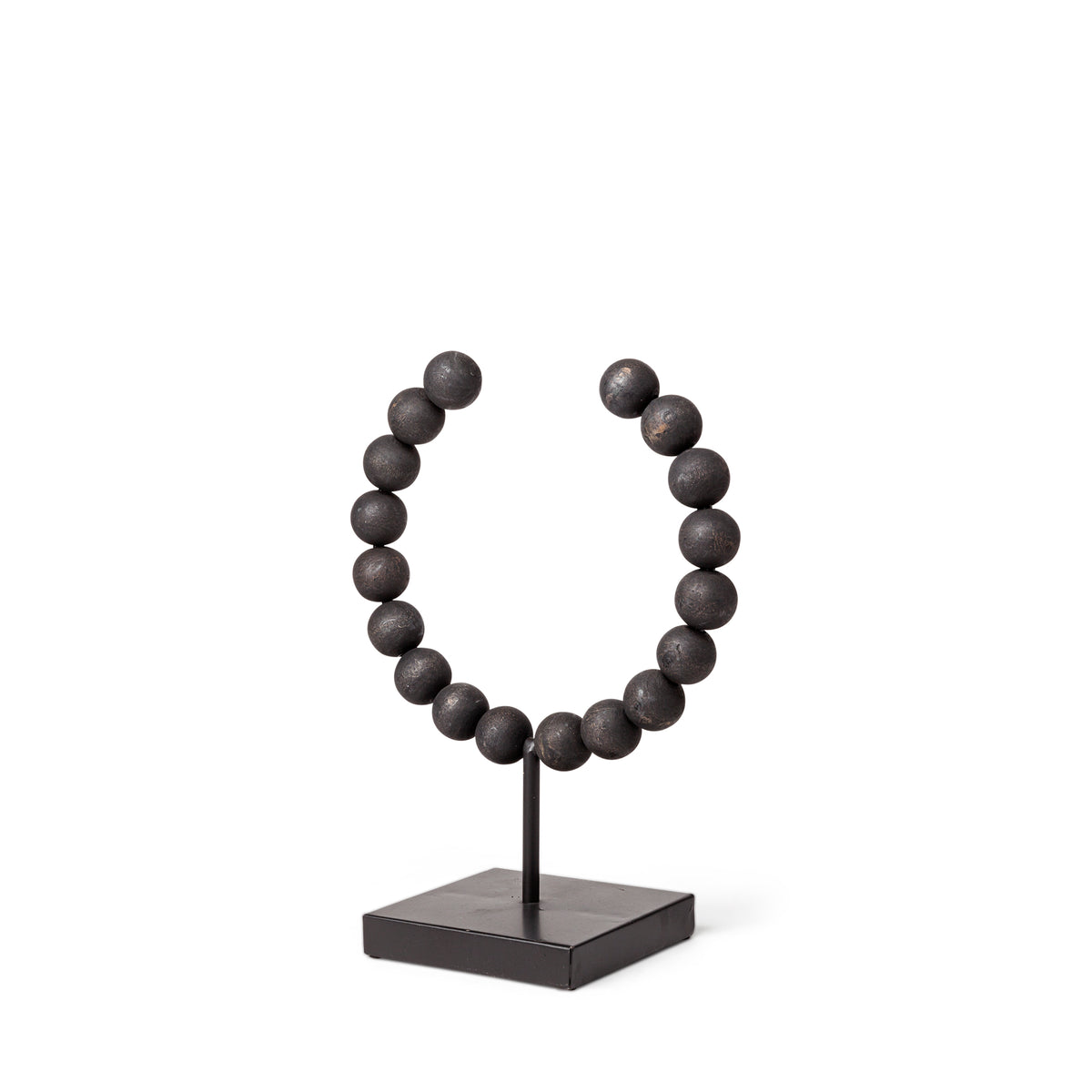 Tulane I Small Black Beaded Broken Sphere Decorative Object-Objects-DECOROLALA