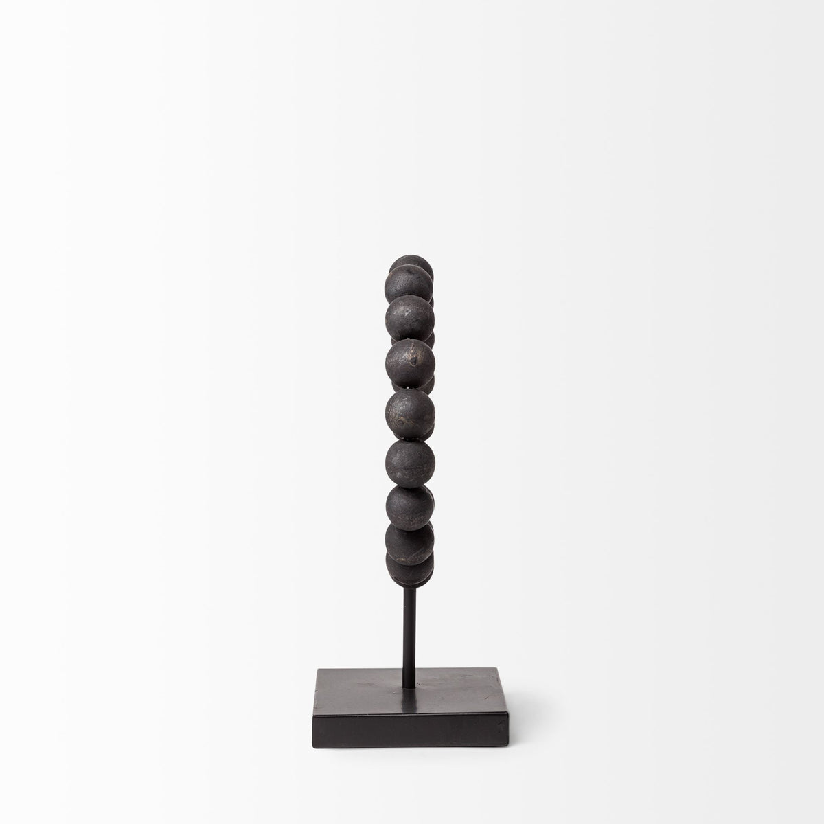 Tulane I Small Black Beaded Broken Sphere Decorative Object-Objects-DECOROLALA