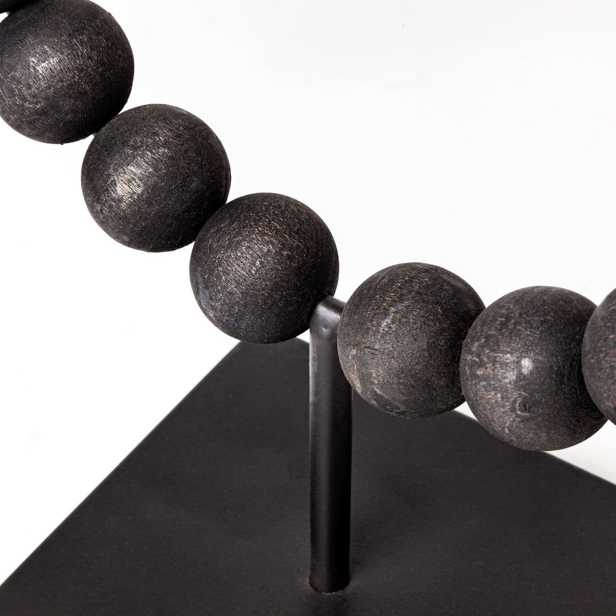 Tulane I Small Black Beaded Broken Sphere Decorative Object-Objects-DECOROLALA
