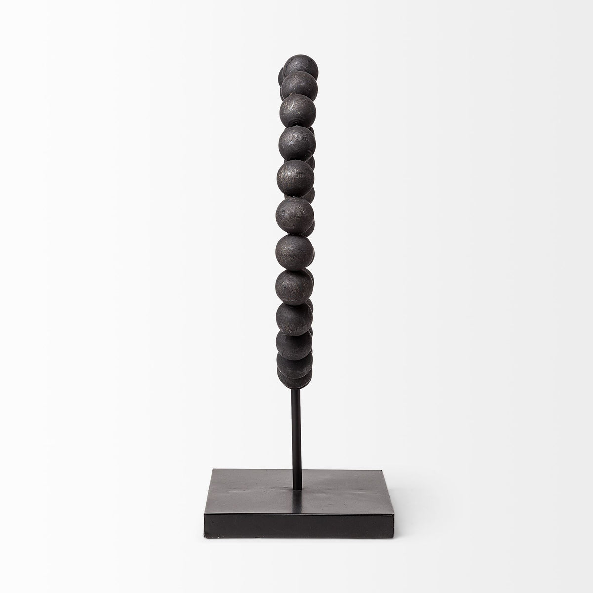 Tulane II (Large) 12L x 6W Black Beaded Broken Sphere Decorative Object-Objects-DECOROLALA
