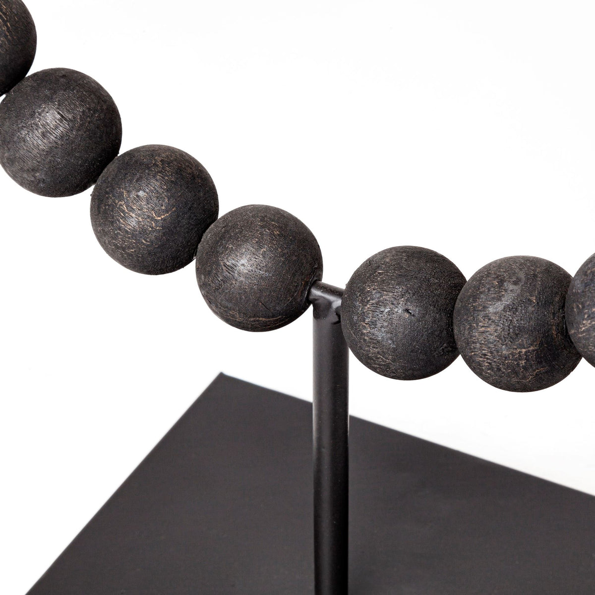 Tulane II (Large) 12L x 6W Black Beaded Broken Sphere Decorative Object-Objects-DECOROLALA