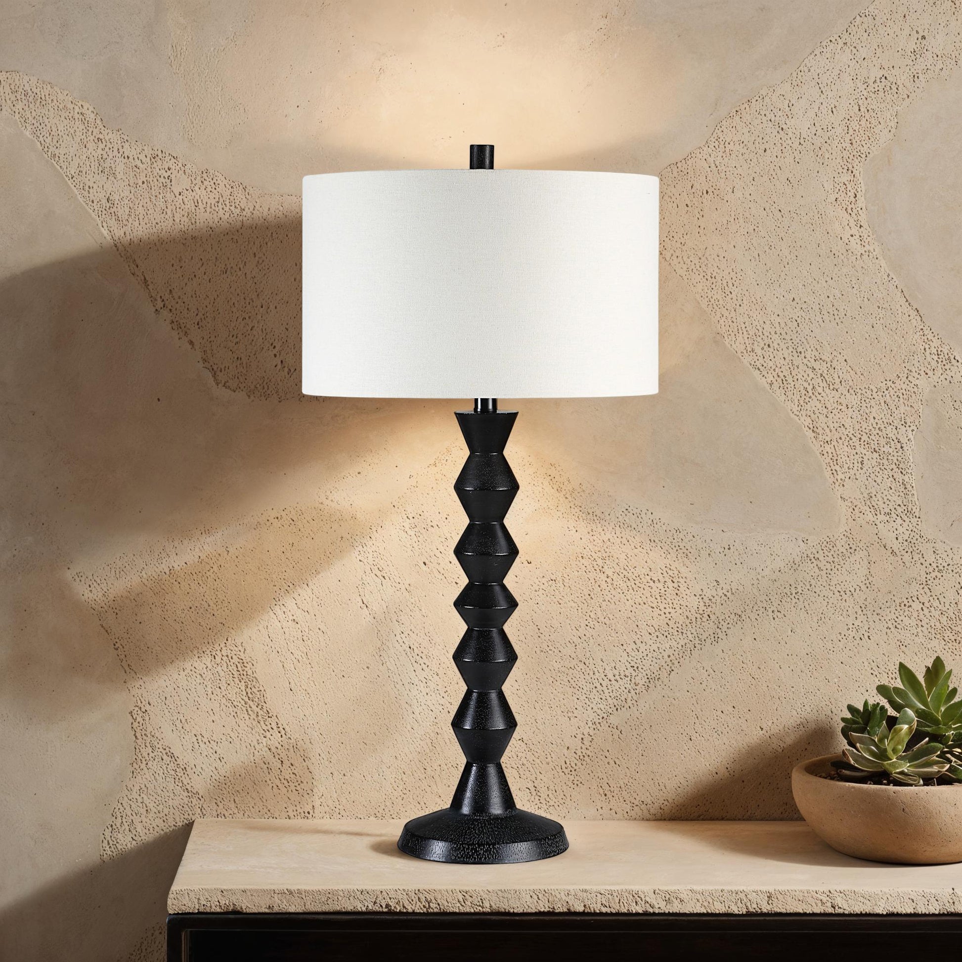 Tulum 32" Height Table Lamp, Black-Table Lamp-DECOROLALA