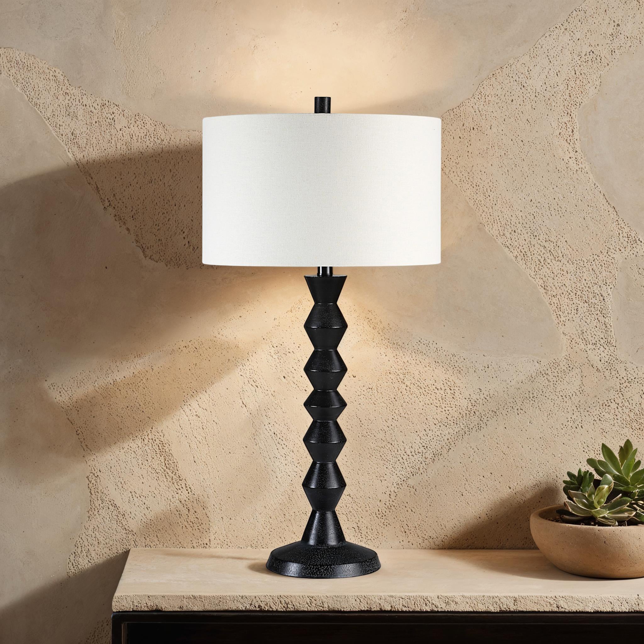 Tulum 32" Height Table Lamp, Black-Table Lamp-DECOROLALA