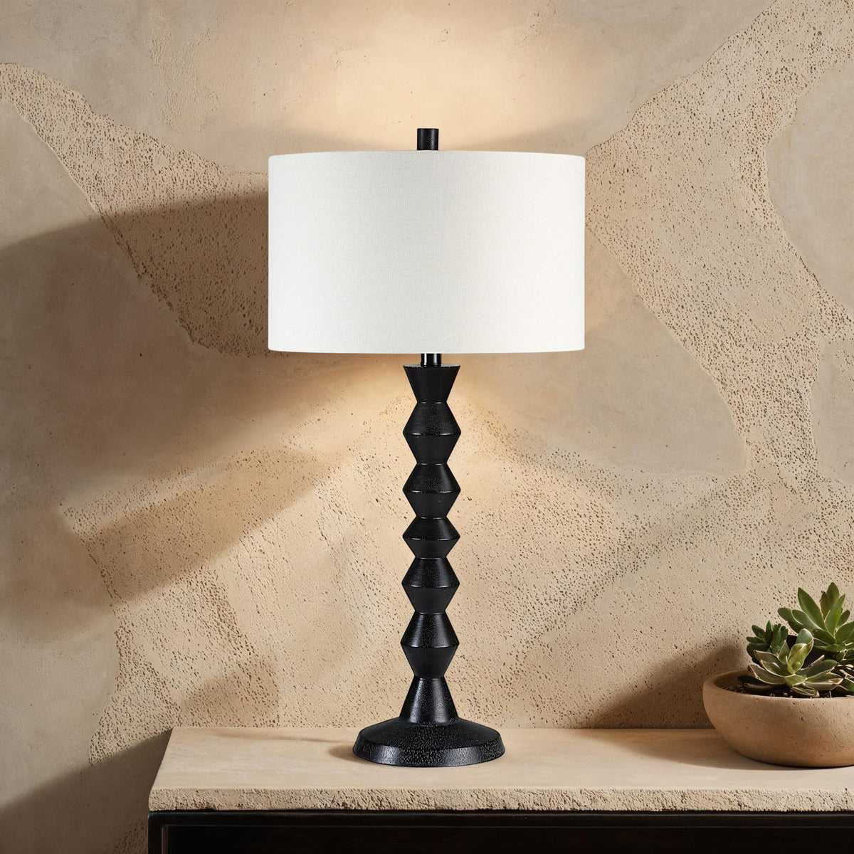 Tulum 32" Height Table Lamp, Black-Table Lamp-DECOROLALA