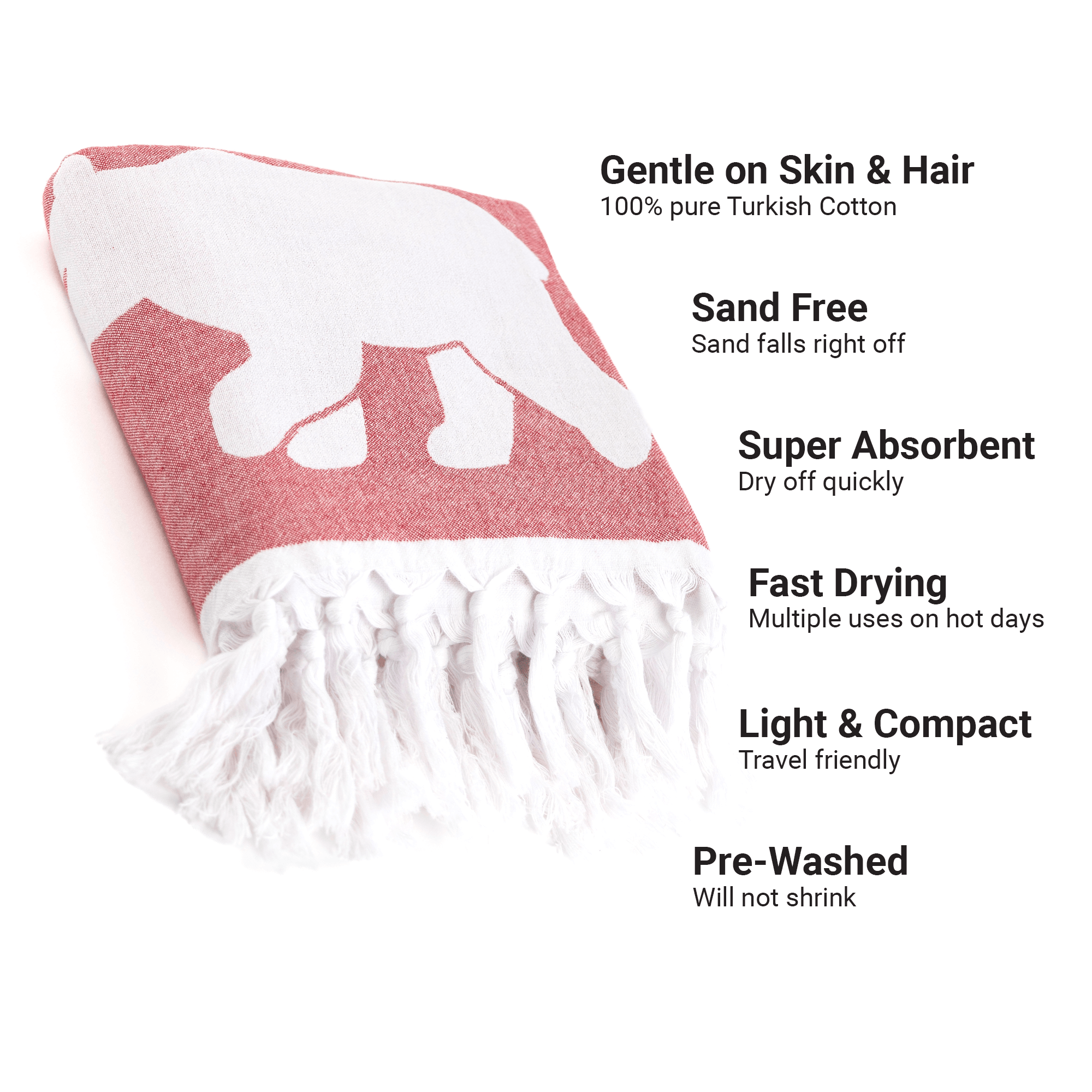 Turkish Towel | Body Towel | Canadian red and white-Bath Towels & Washcloths-DECOROLALA