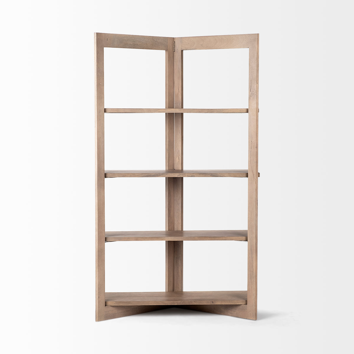 Turnbull I 42L x 16W x 72H Light Brown Wood Four Shelf Shelving Unit-Shelving-DECOROLALA