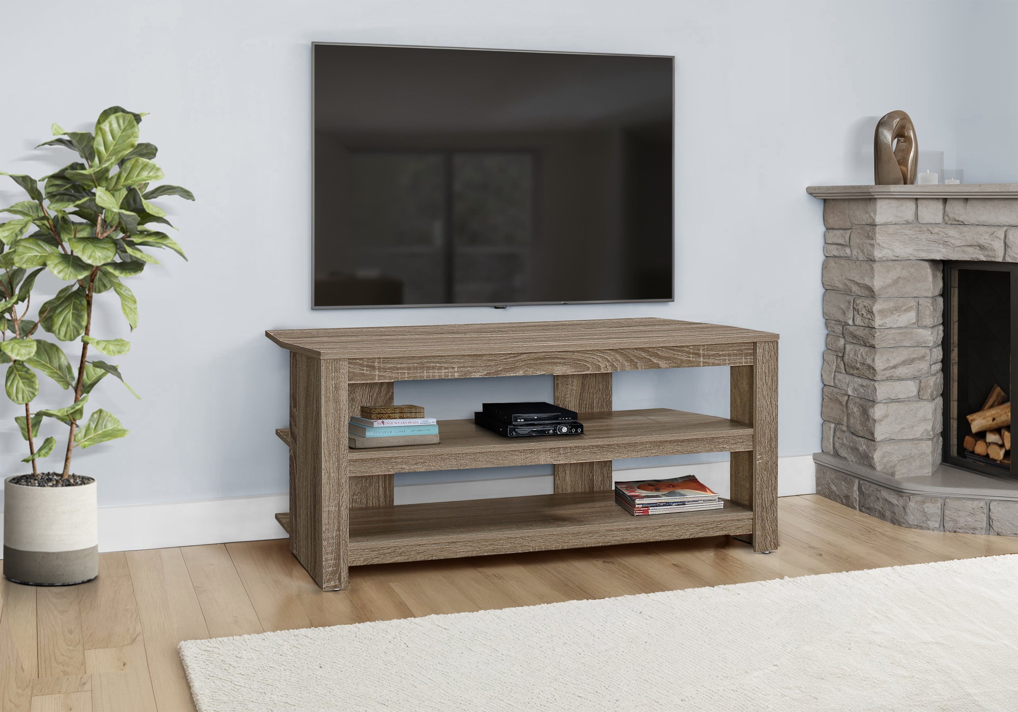 Tv Stand 42" Corner - Brown Oak-Tv Stand-DECOROLALA