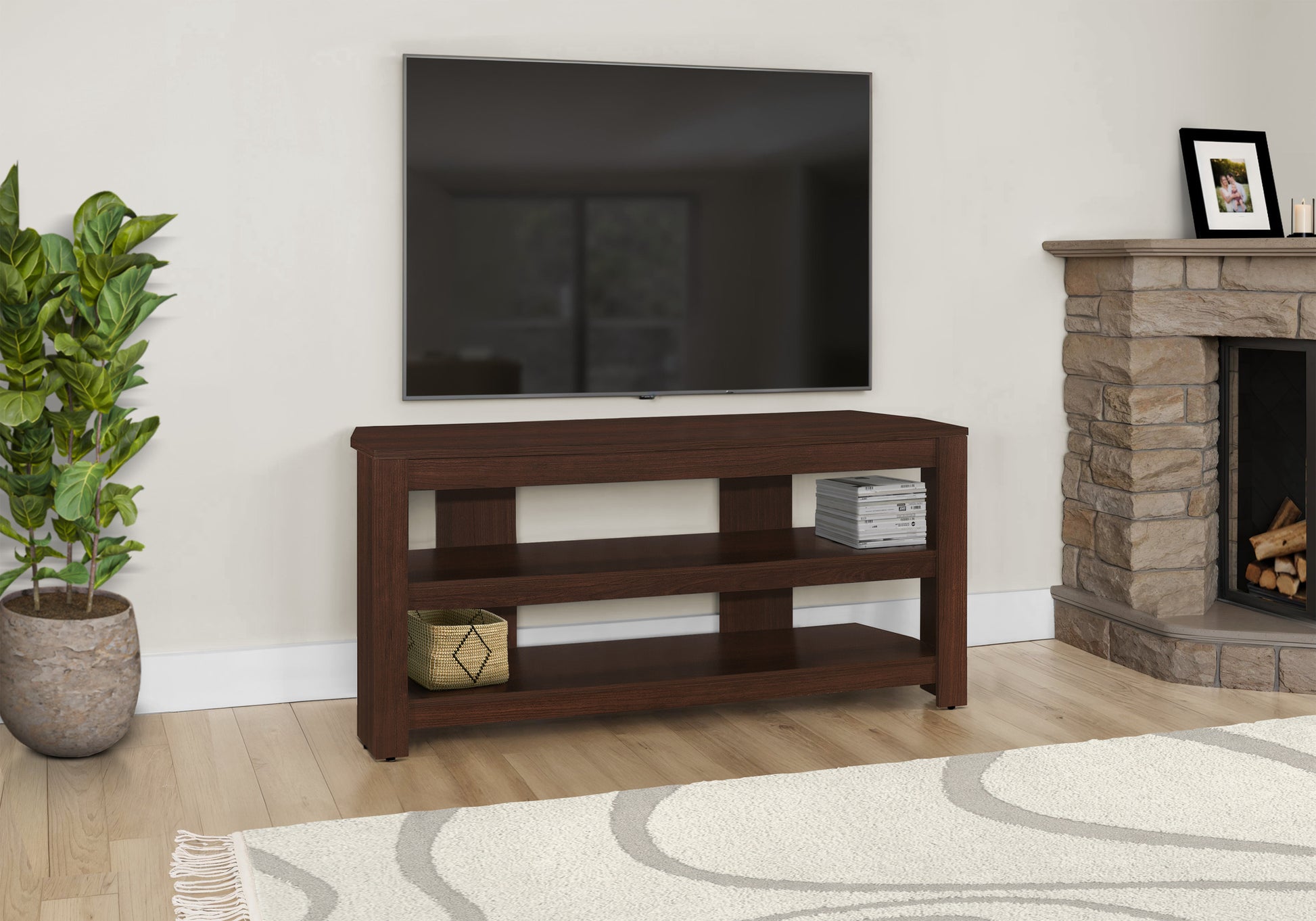 Tv Stand - 42"L / Brown Oak Corner-Tv Stand-DECOROLALA