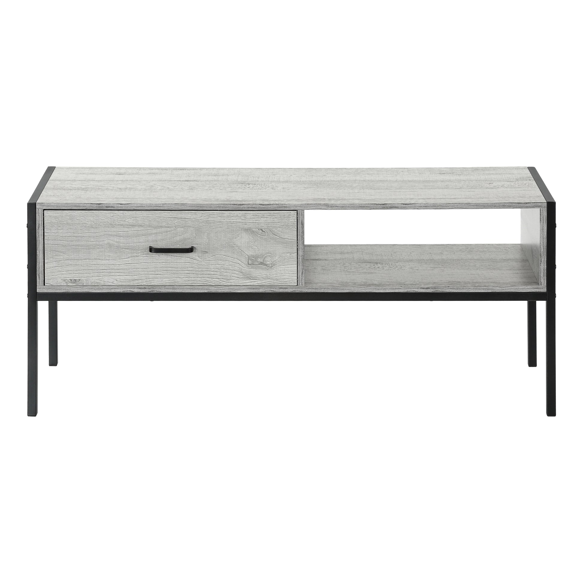 Tv Stand - 48"L / Grey / Black Metal-Tv Stand-DECOROLALA