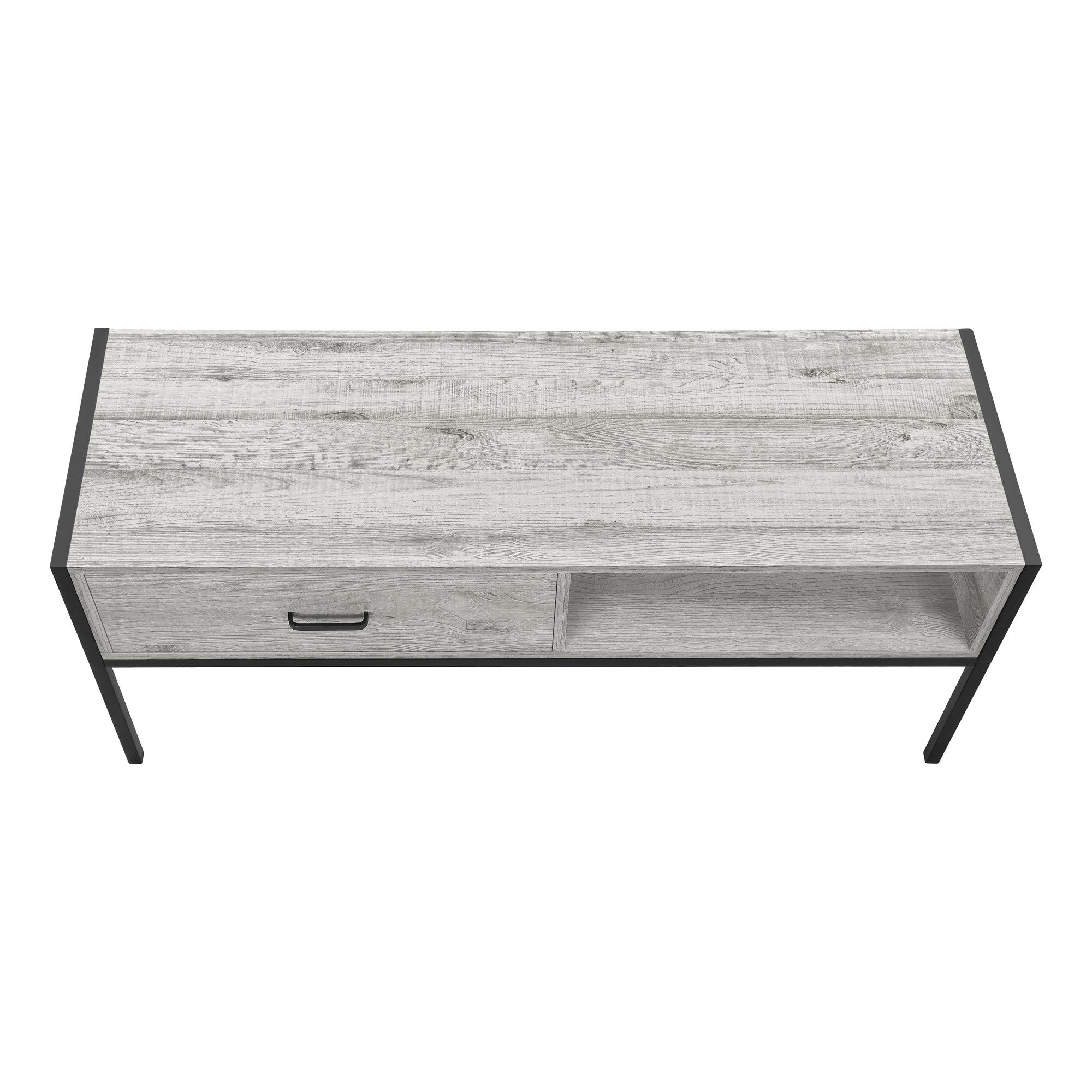 Tv Stand - 48"L / Grey / Black Metal-Tv Stand-DECOROLALA