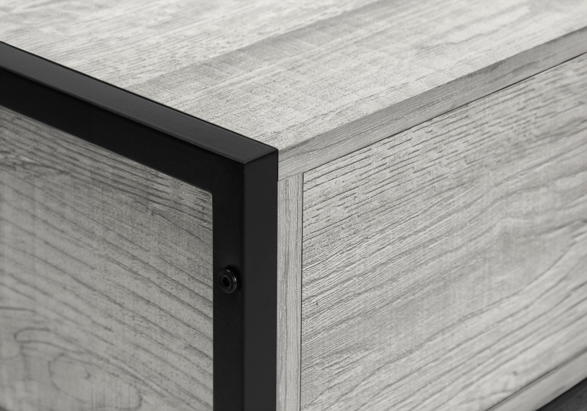 Tv Stand - 48"L / Grey / Black Metal-Tv Stand-DECOROLALA