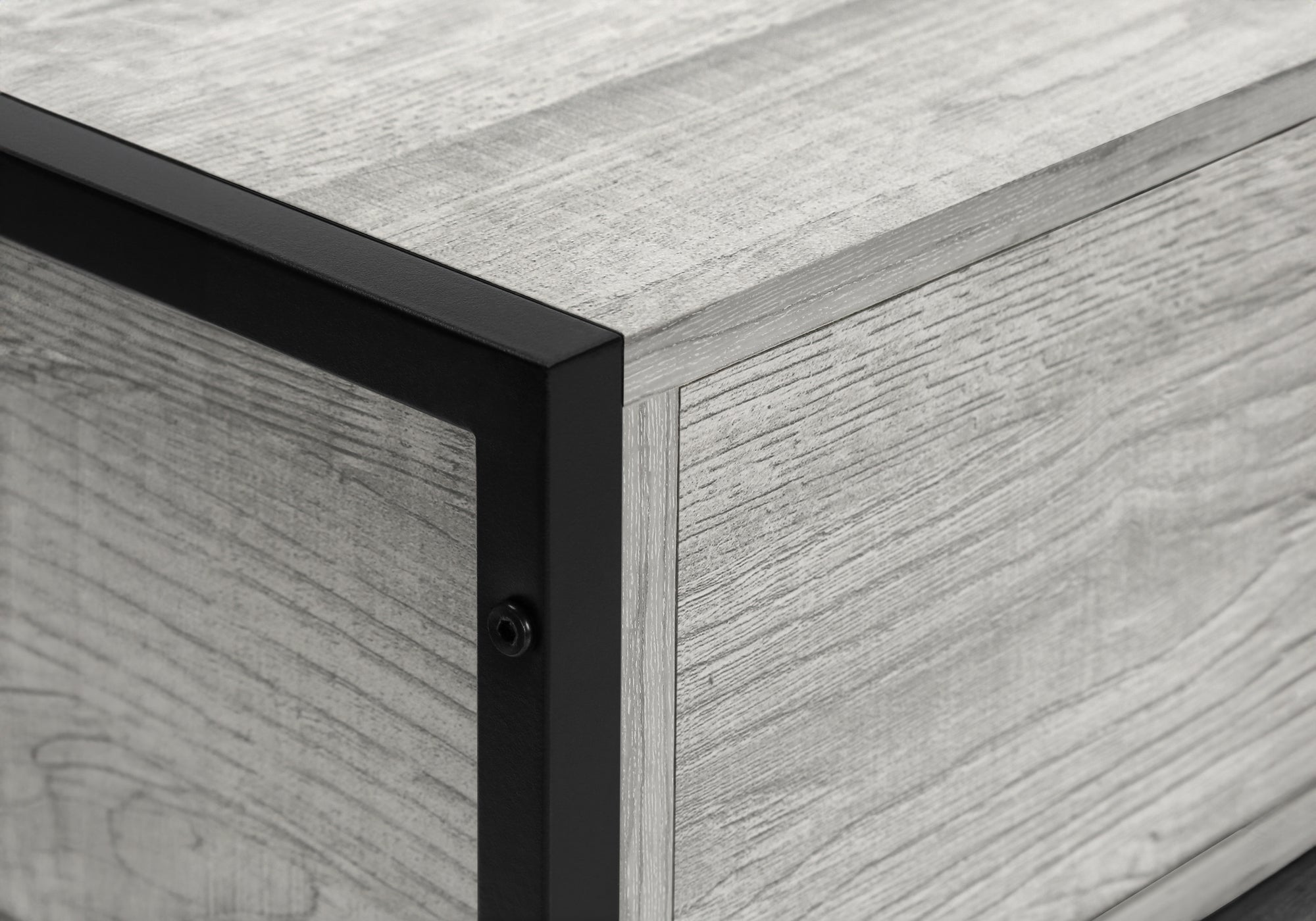 Tv Stand - 48"L / Grey / Black Metal-Tv Stand-DECOROLALA