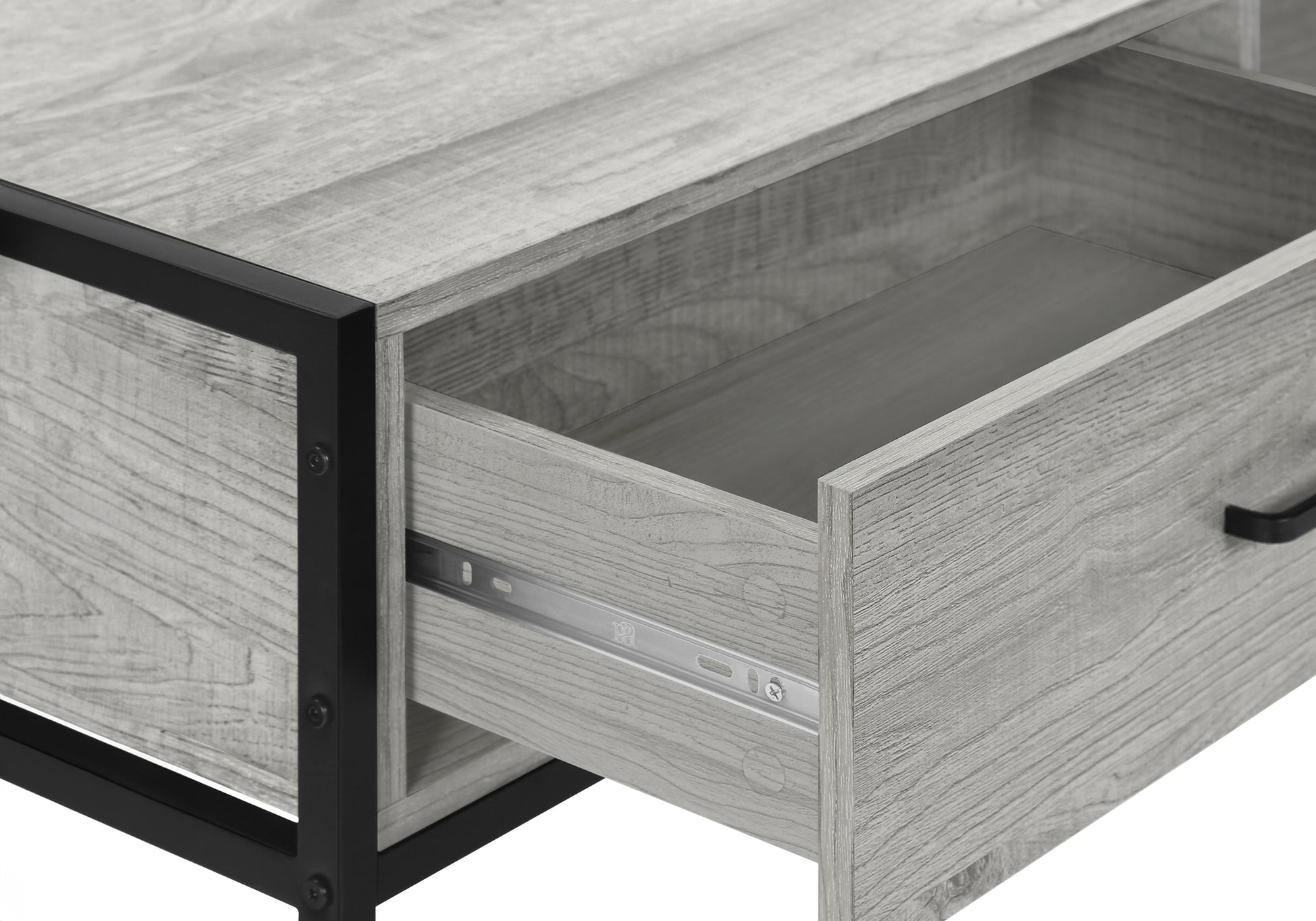 Tv Stand - 48"L / Grey / Black Metal-Tv Stand-DECOROLALA