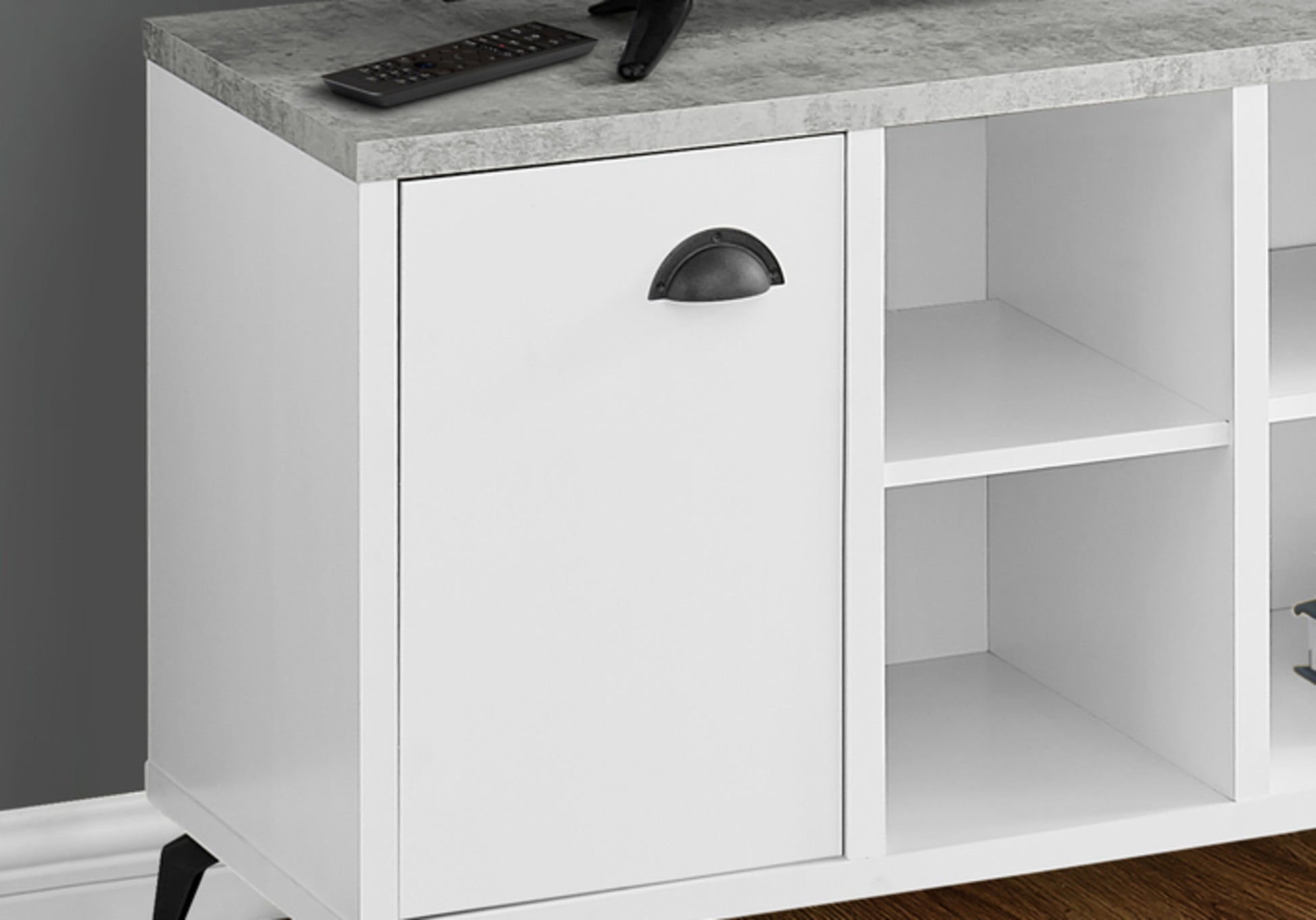 Tv Stand - 48"L / Grey Concrete / Medium Brown Reclaimed-Tv Stand-DECOROLALA