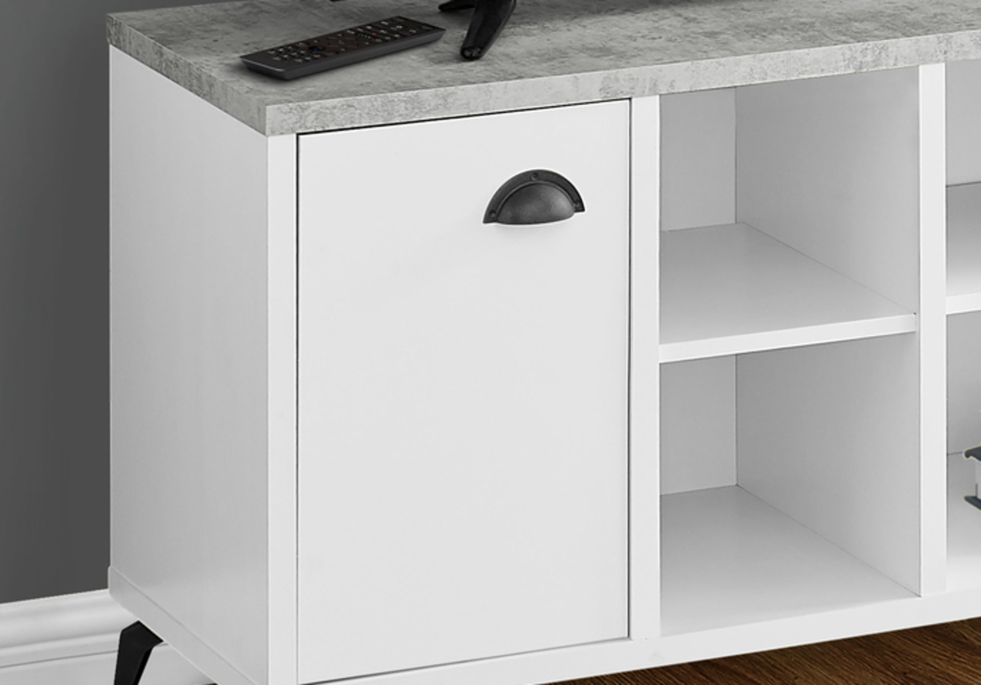 Tv Stand - 48"L / Grey Concrete / Medium Brown Reclaimed-Tv Stand-DECOROLALA