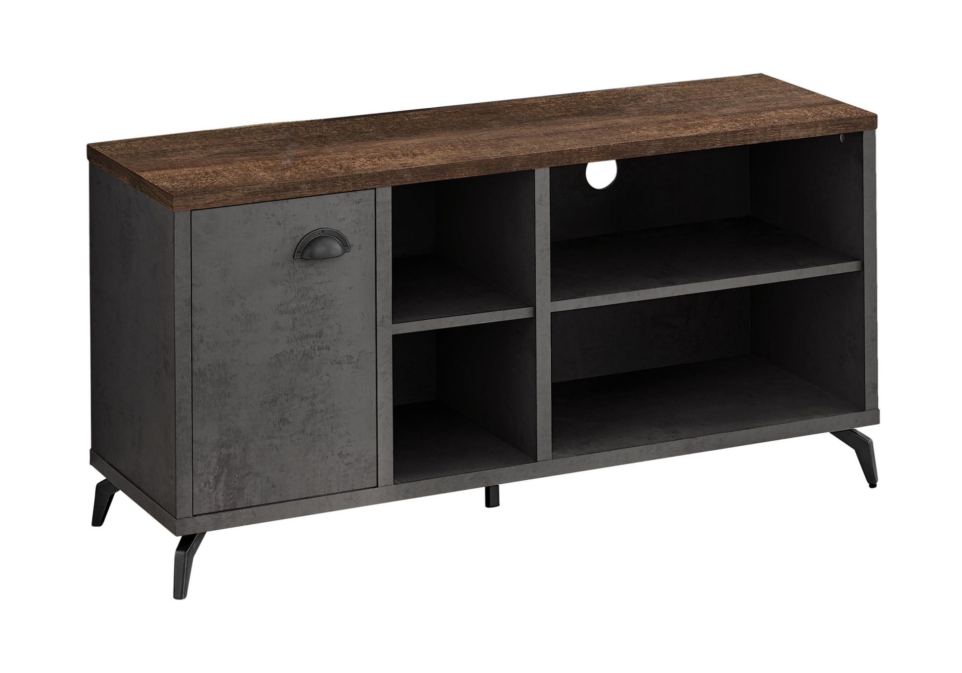 Tv Stand - 48"L / Grey Concrete / Medium Brown Reclaimed-Tv Stand-DECOROLALA