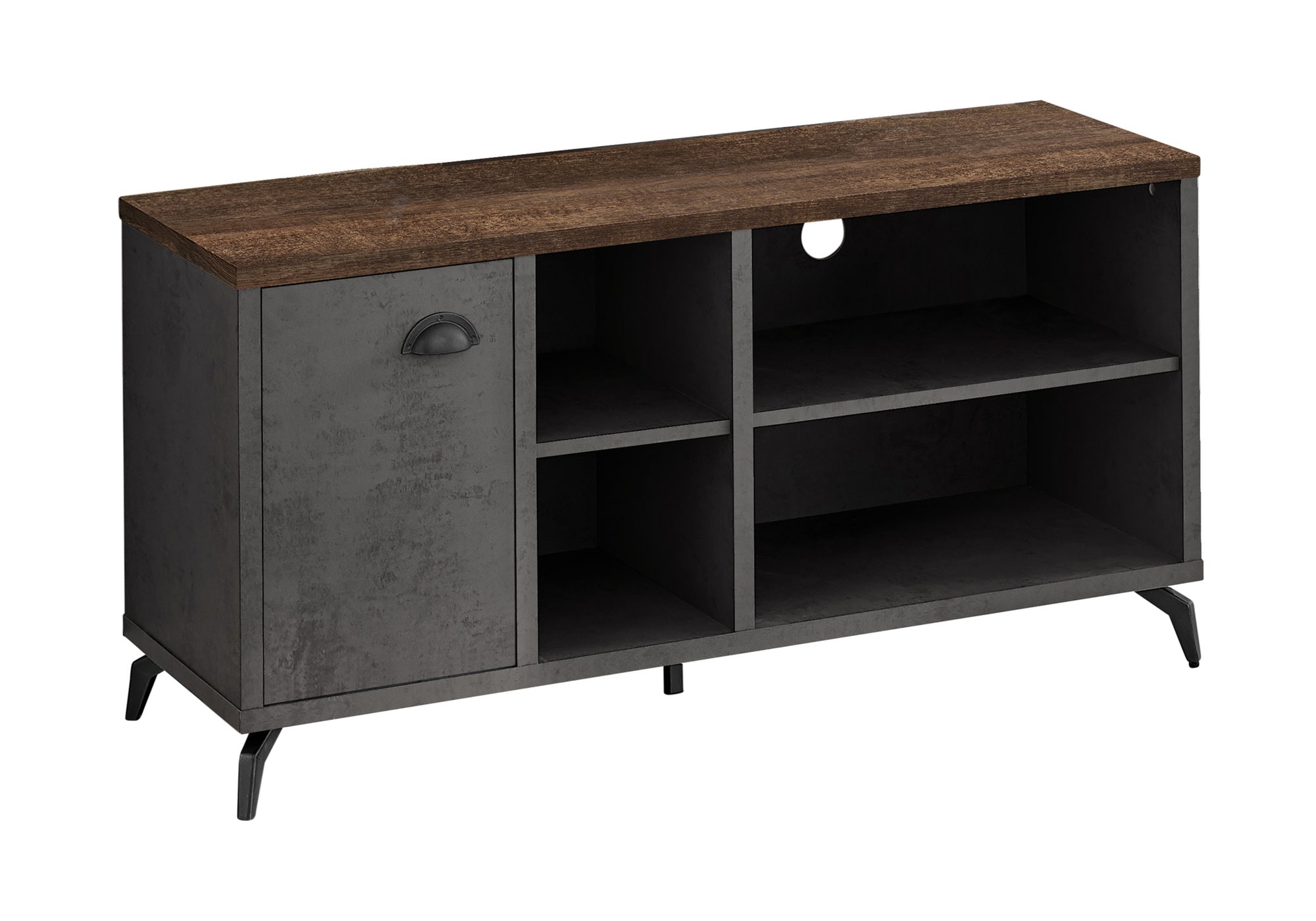 Tv Stand - 48"L / Grey Concrete / Medium Brown Reclaimed-Tv Stand-DECOROLALA