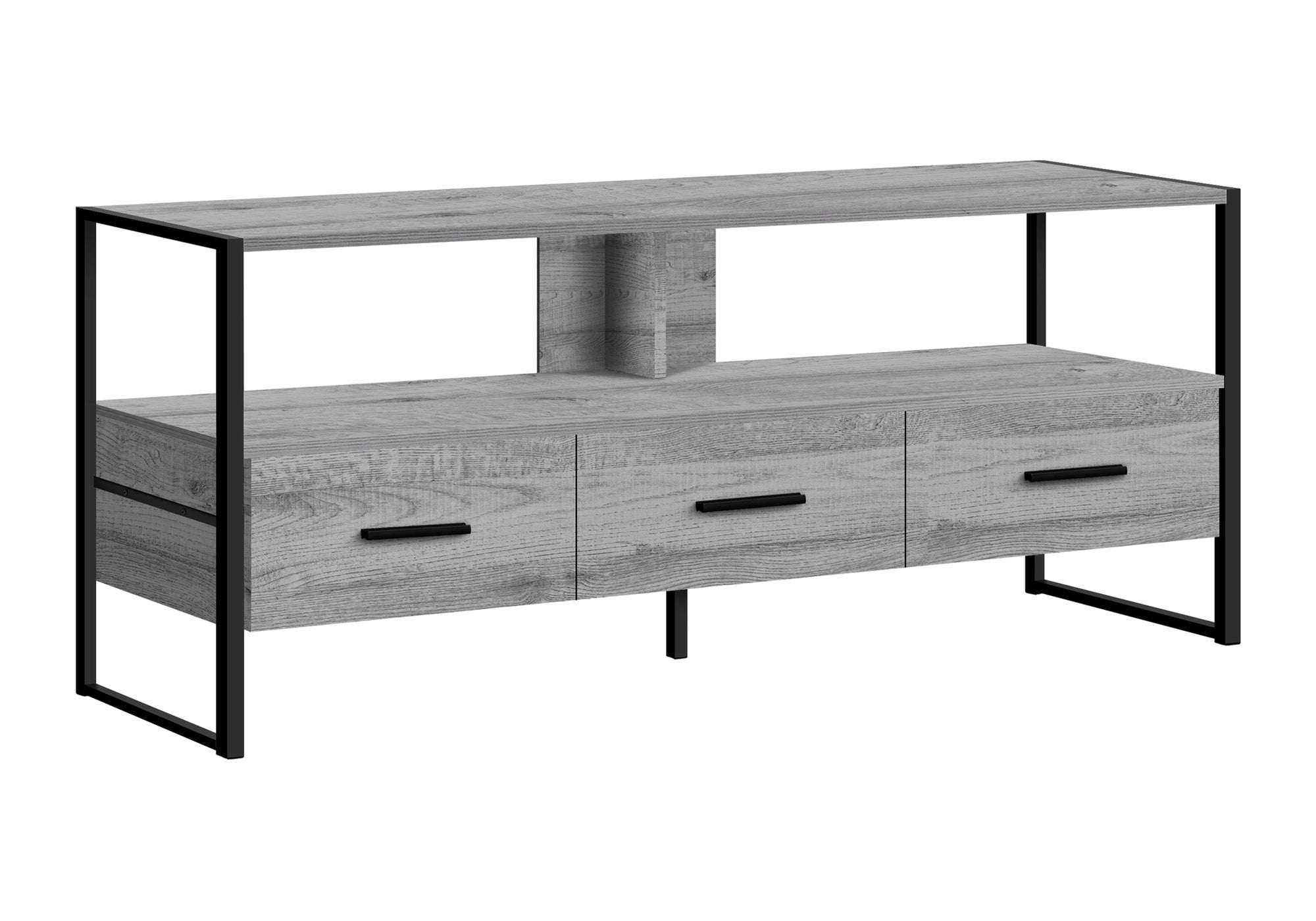 Tv Stand - 48"L / White / Black Metal-Tv Stand-DECOROLALA