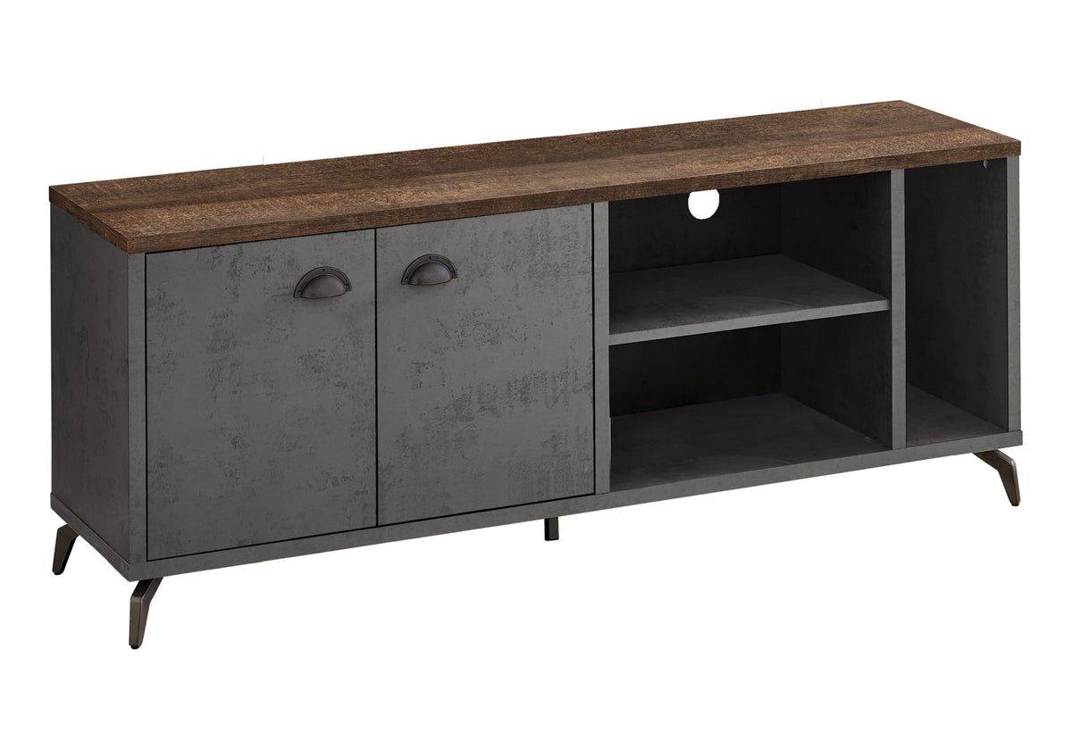 Tv Stand 60" Grey Concrete Medium Brown-TV Stands-DECOROLALA
