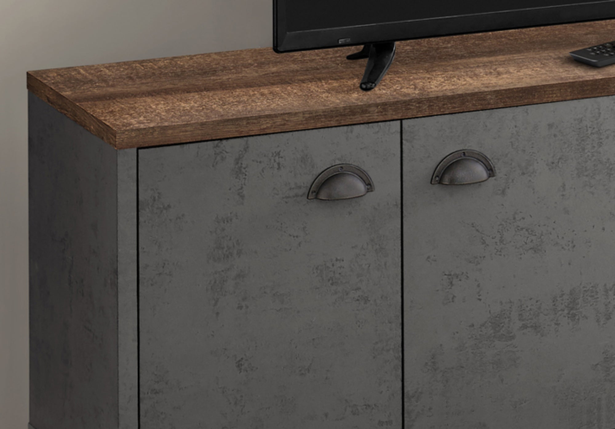 Tv Stand 60" Grey Concrete Medium Brown-Tv Stand-DECOROLALA