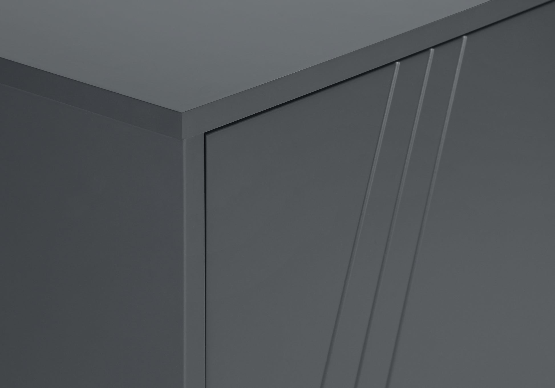 Tv Stand - 60"L / Black / Black Metal With Storage-Tv Stand-DECOROLALA