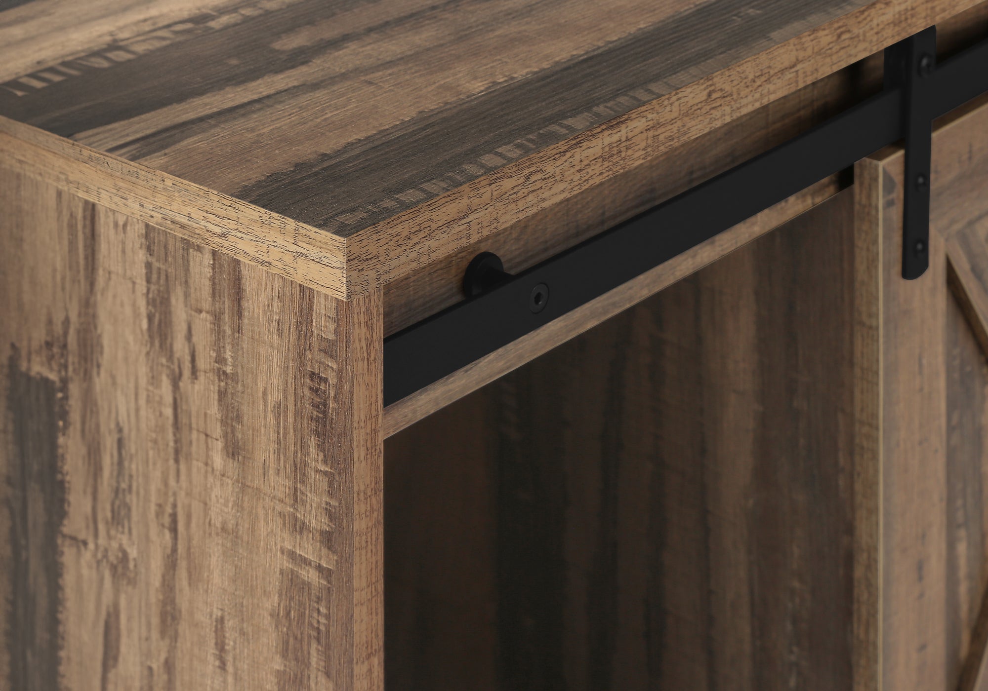 Tv Stand - 60"L / Dark Taupe With 2 Sliding Doors-Bookshelf-DECOROLALA